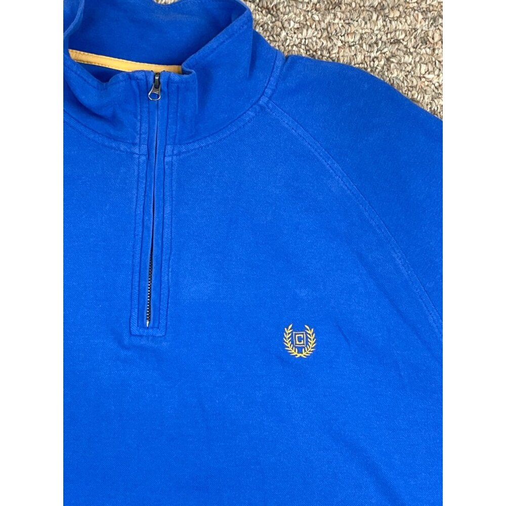 Chaps 1/4 Zip Pullover Mens L Blue Long Sleeve - Picture 2 of 7